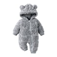 thumbnail image 4 of B Infant Jumpsuit Baby Hooded Jumpsuit Infant Toddler Winter Warm Snowsuit Footless Romper Outwear Newborn Fall Winter Gift Clothes,Grey Jumpsuit Bodysuit, 4 of 4