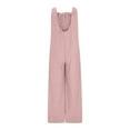 thumbnail image 6 of safuny Women's Cotton Jumpsuit Overalls Clearance Solid Comfy Trousers Fashion Clothing Baggy Pocket Sleeveless Leisure Loose Button Retro Summer Pink M, 6 of 7