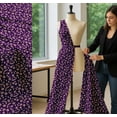 thumbnail image 5 of Soimoi Purple Cotton Poplin Fabric Seal Leaves & Periwinkle Floral Print Sewing Fabric Yard 42 Inch Wide, 5 of 7