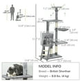 thumbnail image 3 of PawHut 53" Cat Tree Tower with Condo, Large Kitten Activity Centre, Grey, 3 of 10