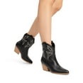 thumbnail image 5 of DREAM PAIRS Women's Cowboy Cowgirl Boots Embroidered Stitched Short Western Boots Low Chunky Heel Pointed Toe Ankle Booties, 5 of 6