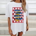 thumbnail image 2 of KHONTS Oversized Tshirts for Women Graphic Loose Crewneck Tees Half Sleeve Cute Fashion Summer Pattern Print Tops White XL, 2 of 4