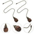 thumbnail image 2 of 2pcs Retro Wooden Fan Light Pull Chain Ceiling Light Hanging Adornment Decor, 2 of 5