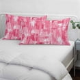 thumbnail image 4 of Pink Abstract Throw Pillow Covers, Vintage Geometric Gradient Oil Painting Modern Soft Breathable Pillow Cases with Invisible Zipper, Standard Pillowcases for Couch Bed Sofa Chair 20x26 Inches, 4 of 9