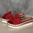 thumbnail image 4 of SACFOF Womens Espadrilles Slip on Wedge Sandals Casual Slides Bow Tie Platform Open Toe Summer Dressy Mules Shoes, 4 of 4