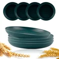 thumbnail image 1 of 8Pcs Wheat Straw Plates Reusable Baby Feeding Dishes Salad Snack Fruit Plate Picnic Dishes Unbreakable Kitchen Dinnerware Dark Green, 1 of 6