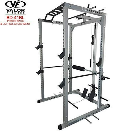 Valor Fitness BD-41 Heavy Duty Power Cage with Multi-Grip Chin-Up Bar, Band Pegs and Lat Pull