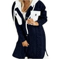 thumbnail image 2 of Wiyuqeen Women's Long Jacket with Pockets Casual Loose Fit Long Sleeve Jacket Elegant Hooded Button Down Coats Drawstring Clothes Deal of The Day, 2 of 6