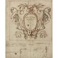 thumbnail image 2 of Baccio del Bianco 20x24 Black Ornate Framed Double Matted Museum Art Print Titled: Funereal Cartouche with Inscription and Sketches of Skeletons and Ornamental Details, 2 of 5