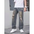 thumbnail image 5 of WOYY Boys Distressed Ripped Jeans Stylish Straight Leg Denim Pants, Sizes 9-10, 5 of 5