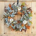 thumbnail image 2 of Autumn Wreath, Door Fall Decoration, Pumpkin Fall Leaf Wreath, Thanksgiving Artificial Leaf, Indoor Outdoor Fake Plant For Fireplace & Christmas (gree, 2 of 5