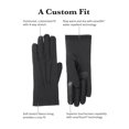 thumbnail image 2 of Guantes elásticos Isotoner de elastano para mujer para climas fríos, guantes de conducción SmarTouch de invierno con repelente al agua SmartDri, agarre de piel sintética, negros, 2 of 8