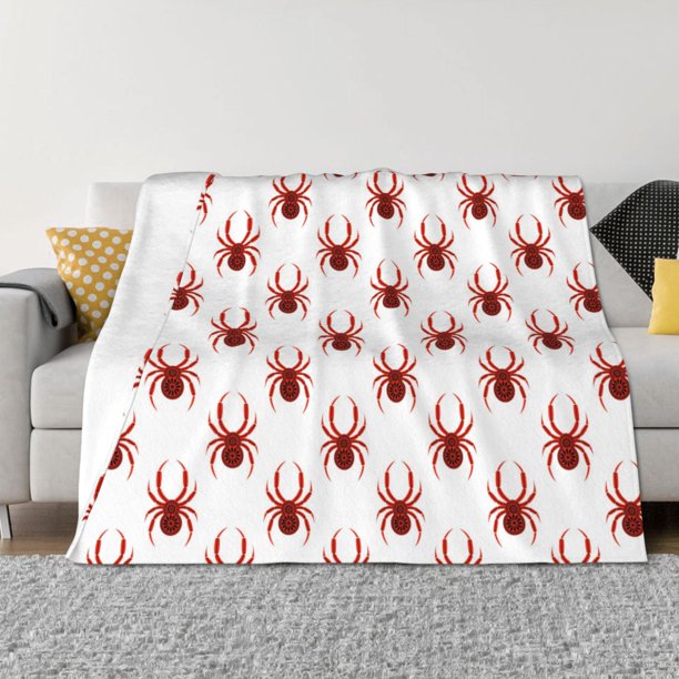 Balery Spiders Insects Manta de Franela con Dibujo, Lujo Ultra Suave y Cálido, Antipelusa y Resistente a las Arrugas para Cama, Sofá, Camping -40"x30"