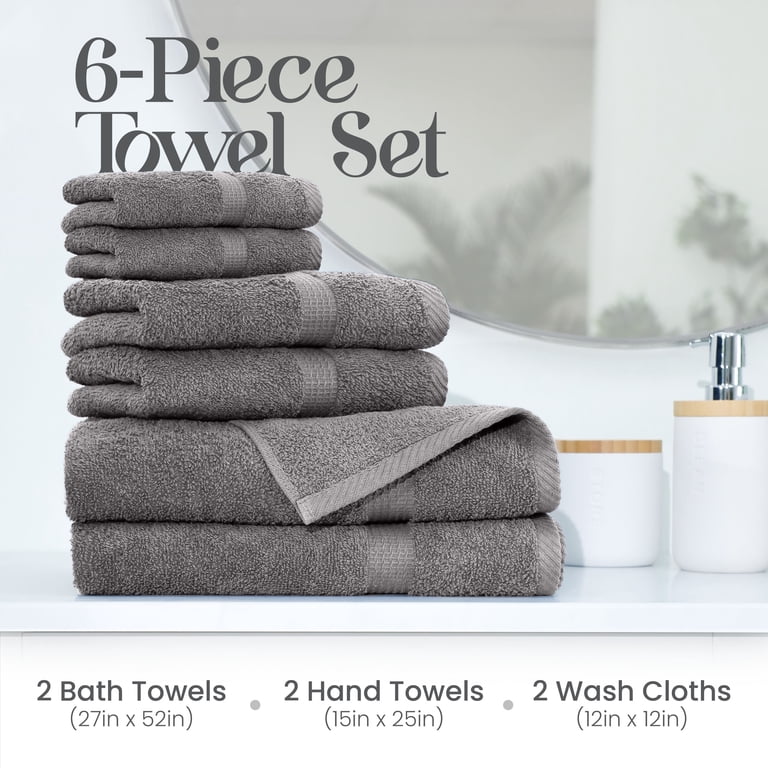 Utica 6-Piece Towel Set | 100% Cotton Soft & Absorbent Everyday