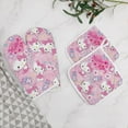 thumbnail image 4 of Hello Kitty Oven Mitts And Pot Holders Set 4 Pcs, Heat Resistant Oven Mitt Set with Potholders, Hot Pads And Oven Mitts Sets Oven Glove for Kitchen, Baking, Cooking, Grilling, 4 of 7