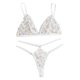 thumbnail image 1 of Gibobby Conjunto de lencería Sujetador + tangas Sujetador bordado sexy Ropa interior Collar Tanga Conjunto inalámbrico Lencería de encaje Mujeres íntimas sexy(Blanco, 3XL), 1 of 5