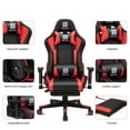 thumbnail image 3 of Ergonomic High-Back Swivel Gaming Chair Recliner with Bluetooth 4.1 Speakers & Lumbar Support & Headrest & Footrest | Height Adjustable Office Desk Chair - Black & Red, 3 of 7