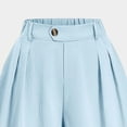 thumbnail image 4 of HBYJLZYG Women's Capri Pants with Pleated Lantern Style and Button Zip Fly, Relaxed Loose Fit with Elastic Waist and Side Pockets, Summer Casual Knee-Length Workwear, 4 of 9