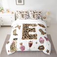 thumbnail image 2 of Feelyou Initial E Twin Bedding Sets 7-Piece, Fashion Leopard Print Bedding Comforter Set, 2 of 8