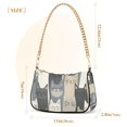 thumbnail image 3 of FORMRS Womens Shoulder Bag with Chain Strap Clutch Purse Cute Tote Handbag, Blue Cute Cats, 3 of 7