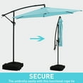 thumbnail image 3 of Ainfox 10ft Cantilever Offset Patio Umbrella with Sandbags Weighted Base and Cross Base - Outdoor Market Umbrella, Easy Tilt Adjustment,Blue, 3 of 7