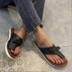 thumbnail image 2 of Women's Slippers Personalized Open Toe Sandals Summer Casual Flat Shoes, 2 of 4