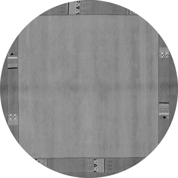 Ahgly Company Indoor Round Abstract Gray Modern Area Rugs, 4' Round