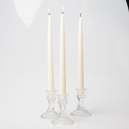 Ivory Pantry Collection 10" Classic Unscented Taper Dinner Candles Set of 12 