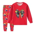 thumbnail image 1 of gdxvjhbj Pyjama pour Tout-Petit Fille Ensemble de Pyjamas pour Filles Enfants Pyjama à Manches Longues Pyjamas des Fêtes 2T 3T (Rouge, 2-3 Ans), 1 of 5