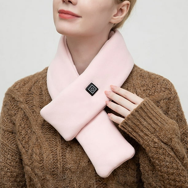 1 Collarín Eléctrico Babero Cálido -Segundo Calentamiento Rápido para Mujer Hombre Rosa