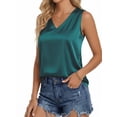 thumbnail image 2 of MOYIKO Tank Tops for Women Silk Satin V Neck Trendy Sleeveless Tops Dressy Casual Flowy Summer Shirts Loose Fit, 2 of 7