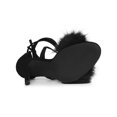 thumbnail image 5 of BLISSFUL STEP Women's Lace Up Heels Faux Fur Stiletto High Heel Sandals Black 9, 5 of 7