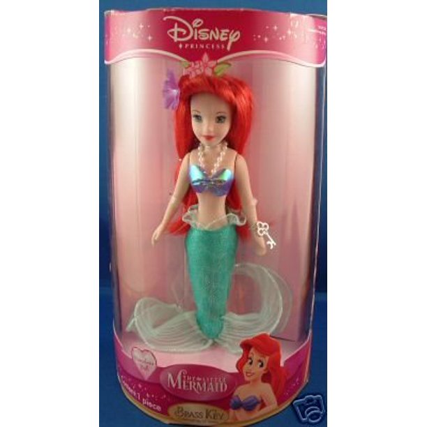 Disney Princess Little Mermaid Ariel Porcelain Doll Brass Key