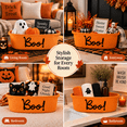 thumbnail image 6 of Halloween Boo Woven Basket, Cute Spooky Basket, Trick Or Treat Gift Organizer For Halloween Party Favors And Decorations Orange, 6 of 6