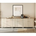 thumbnail image 5 of WAMPAT Sideboards Buffet Cabinet, 106" Wide Wooden Credenza Storage Cabinet with 6 Doors, Modern Kitchen Accent Cabinet with 9 Compartments for Living Room, Hallway, Light Oak, 5 of 6