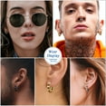 thumbnail image 3 of FaithHeart Skull Huggie Circle Hoop Earrings Gothic Punk Skeleton Jewelry for Men Rapper Reggae, 3 of 7