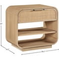 thumbnail image 3 of Meridian Furniture Windsor Solid Wood And Natural Cane Night Stand, 3 of 10
