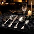 thumbnail image 6 of Vintage Silverware Set Embossed Dining Utensils Stainless Steel Carved Cutlery For Wedding Restaurant Home Silver 4 Pieces, 6 of 6