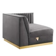 thumbnail image 5 of Modway Sanguine Channel Tufted Performance Velvet Modular Sectional Sofa Loveseat in Gray, 5 of 10