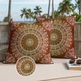 thumbnail image 3 of Orange Boho Outdoor Pillow Covers 18x18 Set of 2,Waterproof Patio Throw Pillowcase Protectors,Country Vintage Ethnic Abstract Geometric Decorative Pillow Shams Cushion Covers for Seat Bed Couch Sofa, 3 of 8