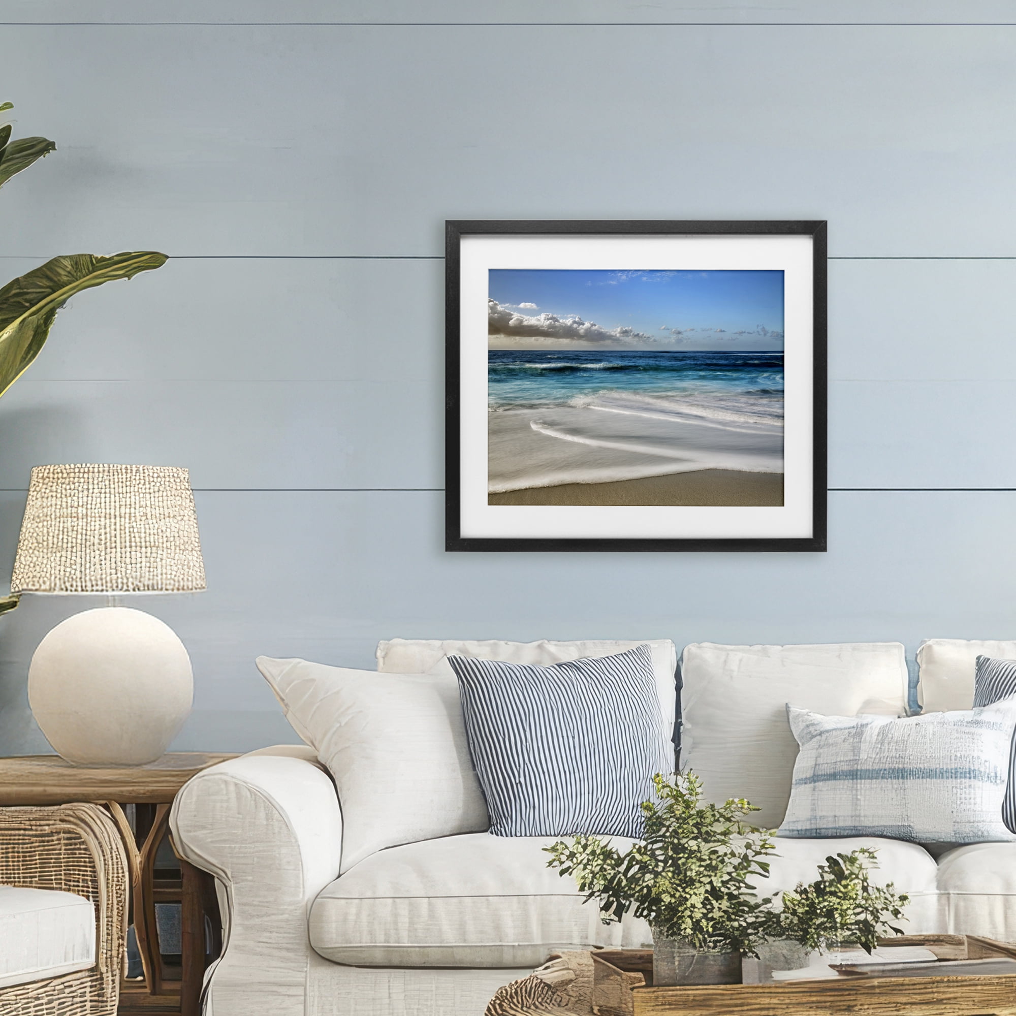 Stupell Industries Morning Foam on Shore Black Framed Print Under Glass, design by Superstock