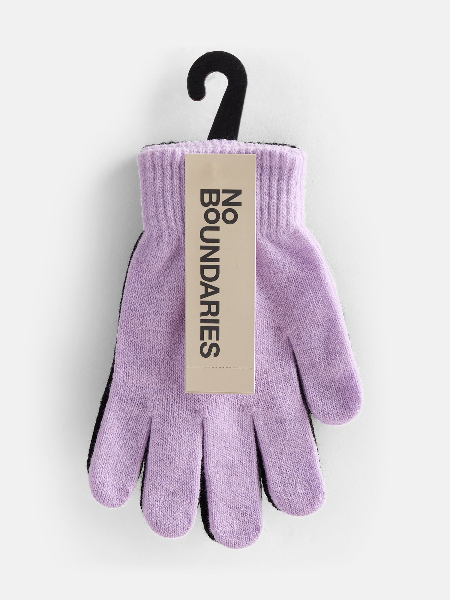 No Boundaries Women's Ribbed Knit Solid Gloves, 2 Pack