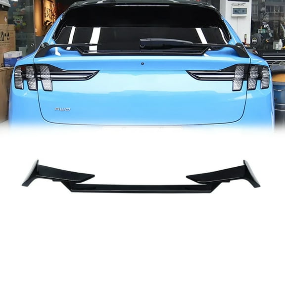 NINTE Rear Wing Spoiler for 2021 2022 Ford Mustang Mach-E GT Sport Gloss Black Splitter3PCS