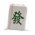 thumbnail image 4 of GUOOL Shoulder Bag for Man Women Small with Long Chain Double Zipper Mahjong Shape Green Dragon, 4 of 9