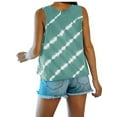 thumbnail image 3 of DYMADE Womens Casual Basic Tops Striped Printing Sleeveless Round Neck Summer Tank Tops, 3 of 3