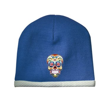 Sugar Skull Patch Performance Beanie Hat - Royal
