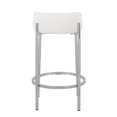 thumbnail image 5 of Chloe Contemporary Counter Stool In Chrome Metal And White Faux Leather - Set Of 2, 5 of 8