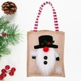 thumbnail image 2 of 1 Pack Large Christmas Linen Gift Bag Reusable Tote Bags with Handle,Linen Grocery Shopping Totes Santa Claus Snowman Reindeer Bag for Holiday Xmas Event Party, 2 of 5