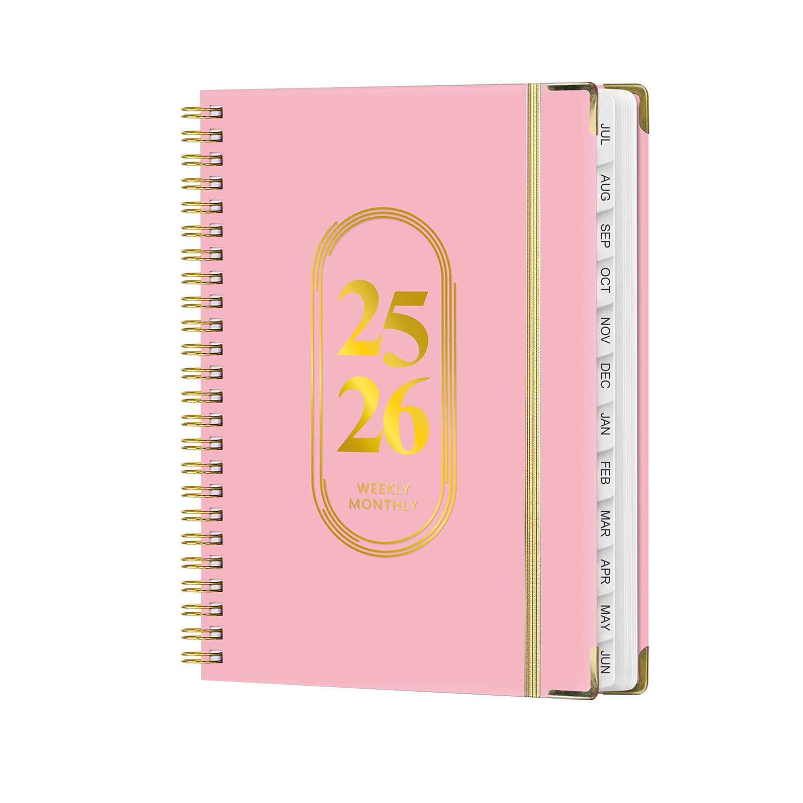 Daiosportswear A5 Notebook Elastic Rope Coil Notebook - 5.8x8.3in Portable Hard Leather Cover,Multi Functional for Work Sports Plan,Durable with Table of Contents Page Numbers,Daily Use Gift Notepad