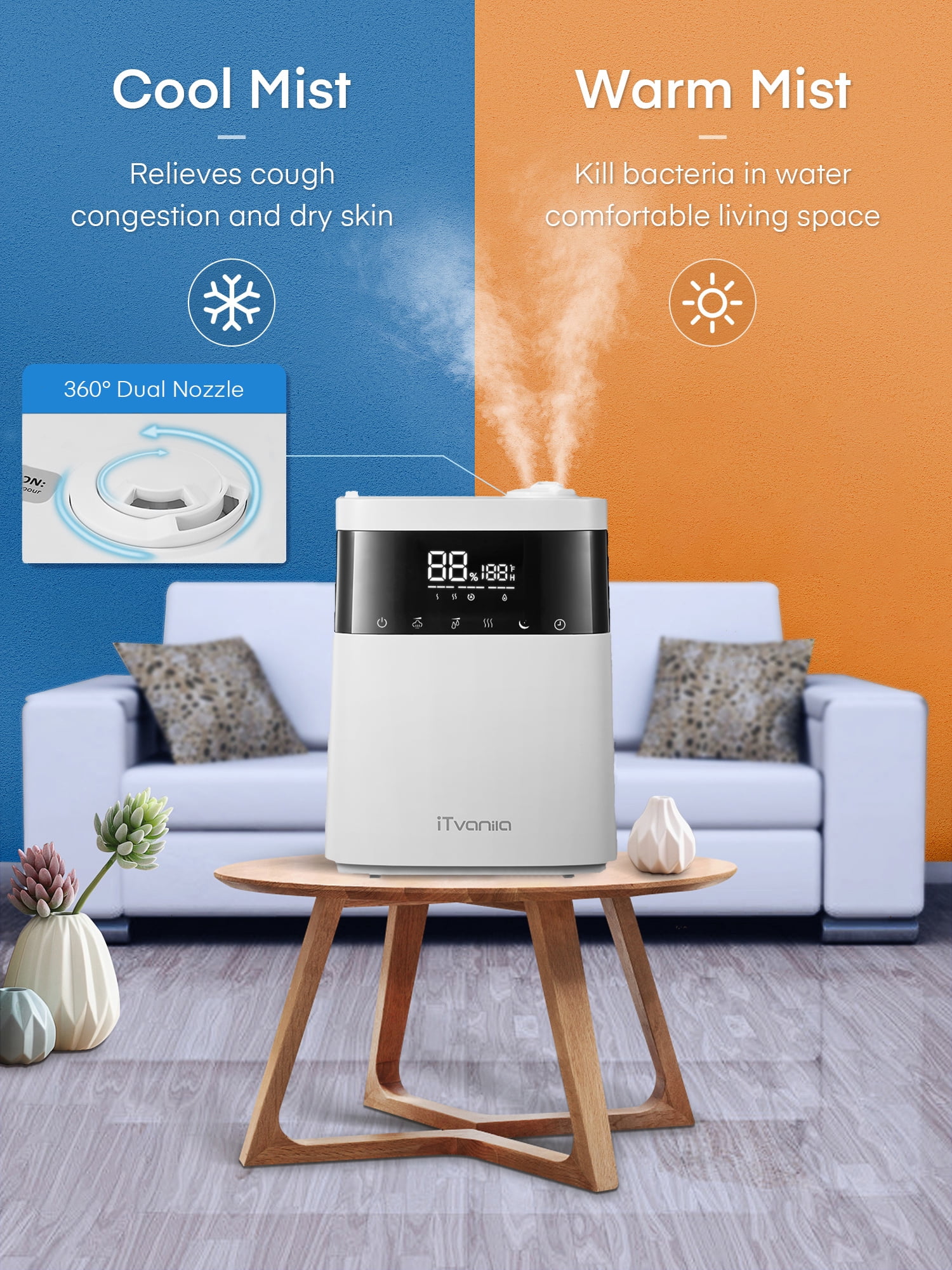 Warm mist sale humidifier air purifier